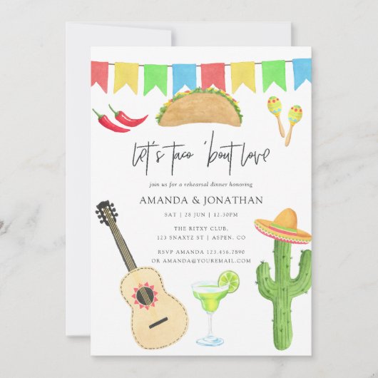 メキシコのフィエスタタコ'ロブリハーサルディナー 招待状 (正面)