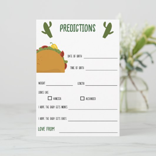 メキシコのフィエスタタコ予測ベビーゲーム 招待状 (スタンド正面)