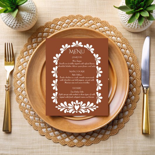 メキシコのフィエスタタラベラterracotta bohoのメニューカード