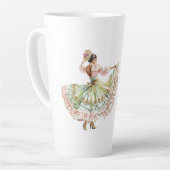 メキシコのフィエスタダンスドレス カフェラテマグ (左アングル)