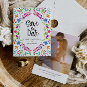 メキシコのフィエスタテーマ写真で日付を保存 招待状