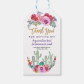 メキシコのフィエスタドライブバイベビーシャワー感謝していユーラベル ギフトタグ (正面)