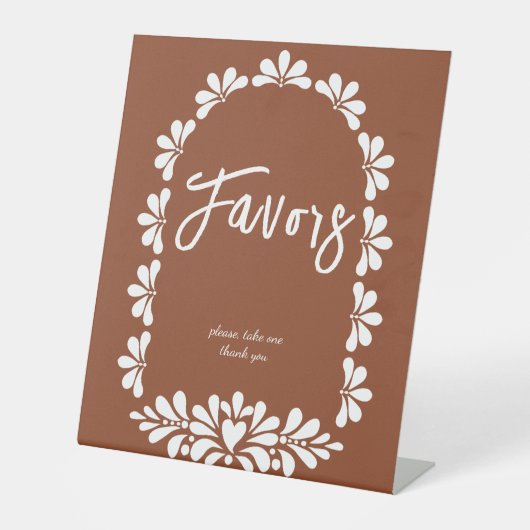 メキシコのフィエスタパーティーテラコッタタラベラの好意 台座サイン (正面)