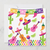 メキシコのフィエスタパーティー ソンブレロ サグアロ ライム ペッパー 招待状 (裏面)