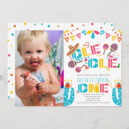 メキシコのフィエスタファースト誕生日写真 招待状