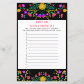 メキシコのフィエスタフローラフォトゲームの回答シート (正面)