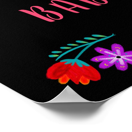 メキシコのフィエスタフローラベビーシャワーへようこそ ポスター (角)