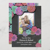 メキシコのフィエスタフローラマンダラ日付写真を保存 セーブザデート (正面/裏面)