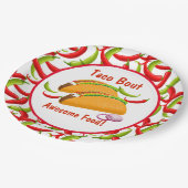 メキシコのフィエスタフードタコ素晴らしフードパーティー ペーパープレート (アングル)