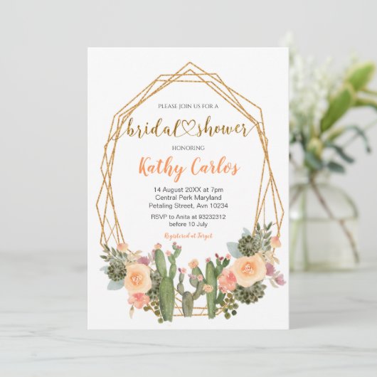 メキシコのフィエスタブライダルシャワー招待 招待状 (スタンド正面)