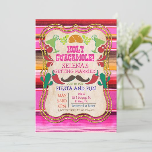 メキシコのフィエスタブライダルシャワー招待 招待状 (スタンド正面)