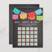 メキシコのフィエスタベビーシャワービンゴゲームカード インビテーションポストカード (正面/裏面)