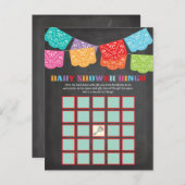 メキシコのフィエスタベビーシャワービンゴゲームカード 案内ポストカード (正面/裏面)