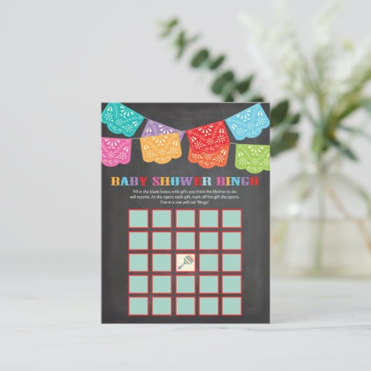 メキシコのフィエスタベビーシャワービンゴゲームカード 案内ポストカード (スタンド正面)