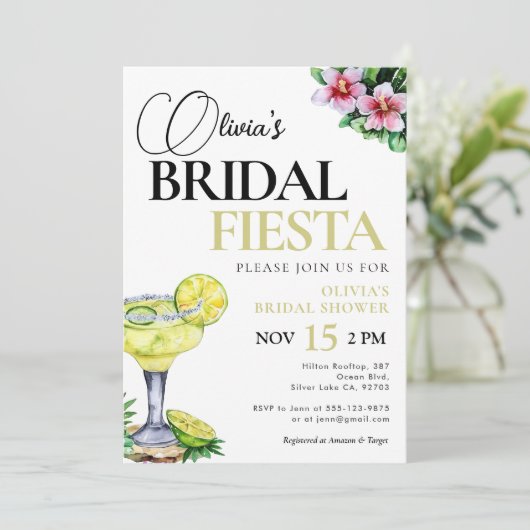 メキシコのフィエスタマルガリタブライダルシャワー招待 招待状 (スタンド正面)