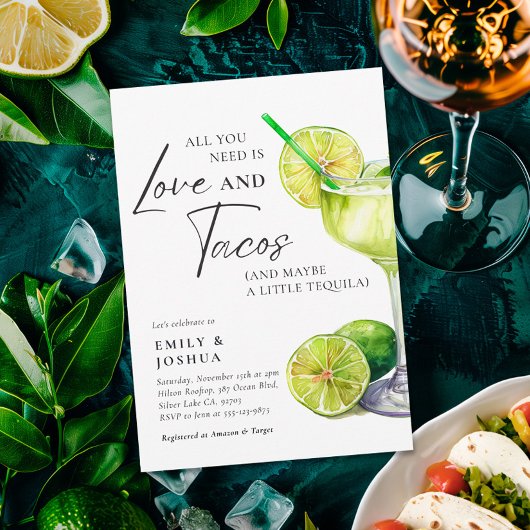 メキシコのフィエスタマルガリータカップルのシャワー 招待状