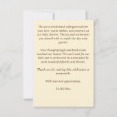 メキシコのフィエスタリトルムチャチョの赤ちゃんシャワー サンキューカード (裏面)