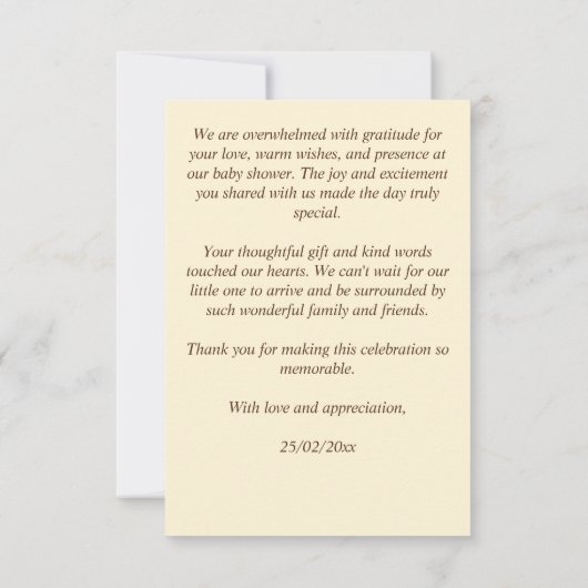 メキシコのフィエスタリトルムチャチョの赤ちゃんシャワー サンキューカード (裏面)