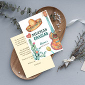 メキシコのフィエスタリトルムチャチョの赤ちゃんシャワー サンキューカード