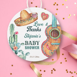 メキシコのフィエスタリトルムチャチョの赤ちゃんシャワー フェイバータグ