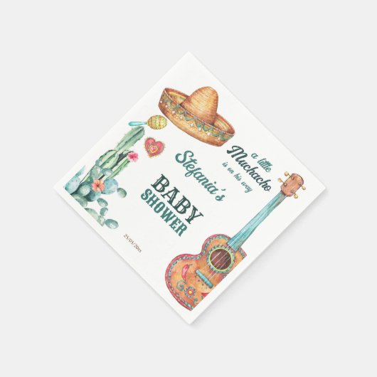 メキシコのフィエスタリトルムチャチョ赤ちゃんシャワーテンプラット スタンダードカクテルナプキン (角)