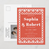 メキシコのフィエスタレッドパペルピカド日付を保存 案内ポストカード (正面/裏面)