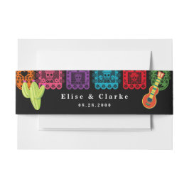 メキシコのフィエスタヴィヴィッドパペル結婚ピカド 招待状ベリーバンド