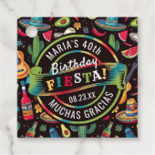 メキシコのフィエスタ任意大事な行事パターンブラックID1114 フェイバータグ (正面)