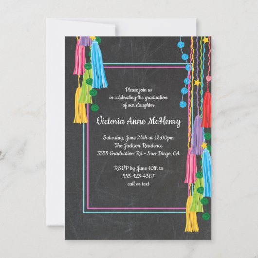 メキシコのフィエスタ卒業写真の招待状 招待状 (裏面)