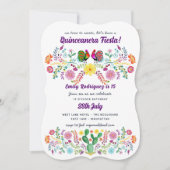 メキシコのフィエスタ招待状フォーク花ANYイベント 招待状 (正面)