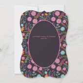 メキシコのフィエスタ招待状フォーク花ANYイベント 招待状 (裏面)