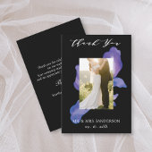メキシコのフィエスタ結婚フォトの黒サンキューカード サンキューカード