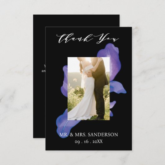 メキシコのフィエスタ結婚写真のサンキューカード サンキューカード (正面/裏面)