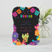 メキシコのフィエスタ花模様は私の花嫁になる 招待状 (スタンド正面)