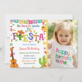 メキシコのフィエスタ誕生日招待状と写真 招待状 (正面)