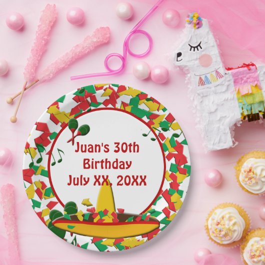 メキシコのフィエスタ誕生日（いつでも）アミゴス  ペーパープレート (パーティー)
