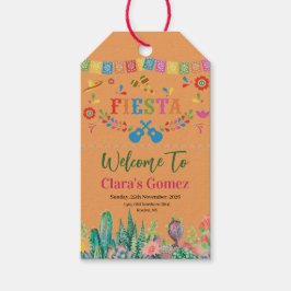 メキシコのフィエスタ カラフルなサボテンの花 ブライダルシャワー ギフトタグ