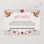 メキシコのフィエスタ カラフルな花 ボタニカル ウェディング エンクロージャーカード (正面)