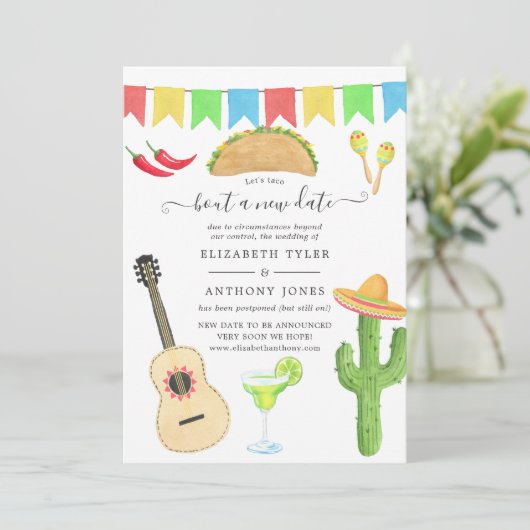 メキシコのフィエスタ・タコが新しい日結婚付け 招待状 (スタンド正面)