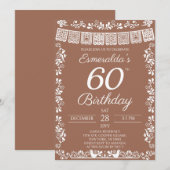 メキシコのフィエスタ テラコッタ 60歳の誕生日 招待状 (正面/裏面)