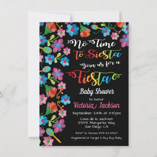 メキシコのフェスタ刺繍を取る時間がない 招待状 (正面)