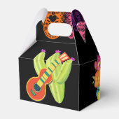 メキシコのフェスタ水彩鮮やかな花結婚の色 フェイバーボックス (裏面サイド)