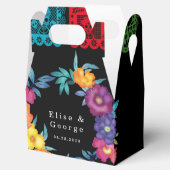 メキシコのフェスタ水彩鮮やかな花結婚の色 フェイバーボックス (オープン)