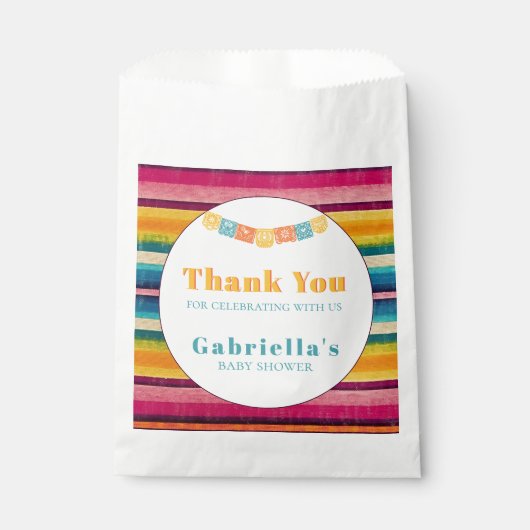 メキシコのフェスタ赤ちゃんシャワーありがとう フェイバーバッグ (正面)