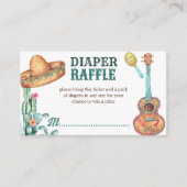 メキシコのフェスタ赤ちゃんシャワーおむつラッフル エンクロージャーカード (正面)