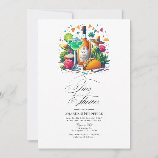 メキシコのフェスタ「タコでカップルのシャワーを浴びよう」 招待状 (正面)