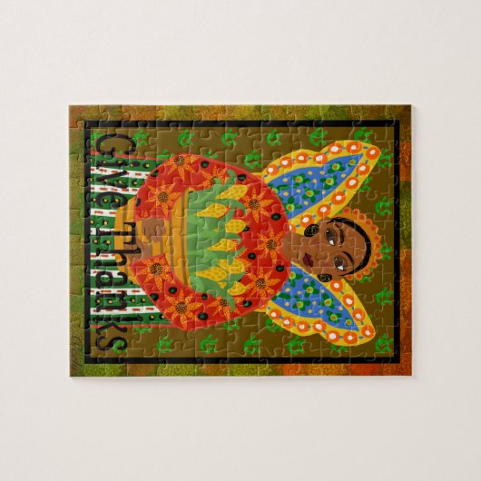 メキシコのフォークアートエンジェル感謝祭110 pc.パズル ジグソーパズル (横)