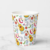 メキシコのフォークアートパターンギター 紙コップ (裏面)
