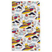 メキシコのフォークアートパターンソンブレロス、口ひげ スモールペーパーバッグ (裏面)