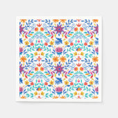 メキシコのフォークアートパターン スタンダードカクテルナプキン (正面)
